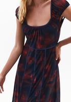 Bayan Çok Renkli Bağlamalı Uzun Elbise