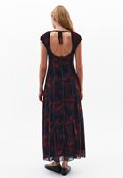 Bayan Çok Renkli Bağlamalı Uzun Elbise