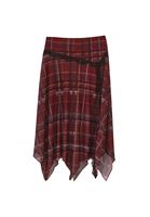 Bayan Çok Renkli Dantel Detaylı Ekose Etek