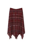 Bayan Çok Renkli Dantel Detaylı Ekose Etek