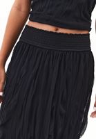 Bayan Siyah Yüksek Bel Midi Etek