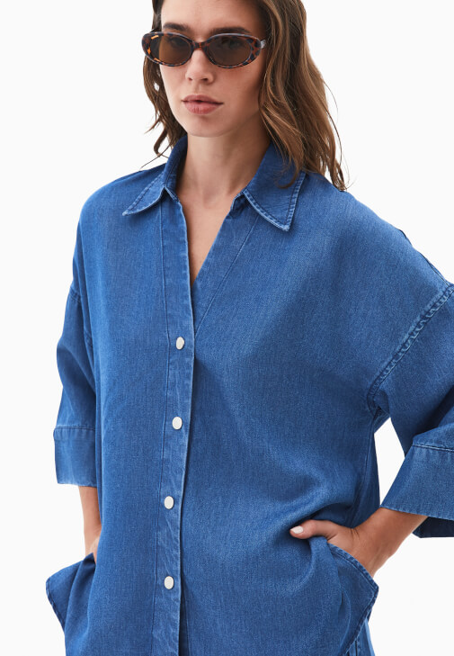 Çıtçıtlı Gömlek ve Pantolon Kombini