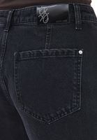 Women Black Mid Waist Barrel-Fit Jeans
