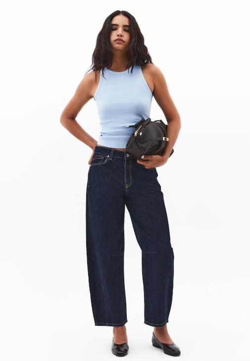  Orta Bel Barrel-Fit Pantolon