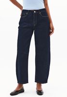 Bayan Lacivert Orta Bel Barrel-Fit Pantolon