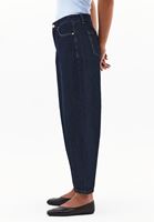 Bayan Lacivert Orta Bel Barrel-Fit Pantolon