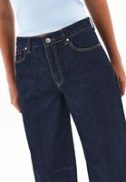 Bayan Lacivert Orta Bel Barrel-Fit Pantolon