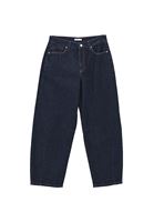 Bayan Lacivert Orta Bel Barrel-Fit Pantolon