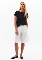 Bayan Siyah Modal Bot Yaka Tişört 