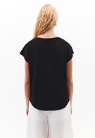 Bayan Siyah Modal Bot Yaka Tişört 