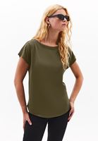 Bayan Yeşil Modal Bot Yaka Tişört 