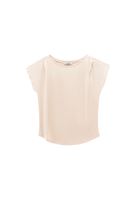 Bayan Bej Modal Bot Yaka Tişört 