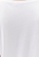 Bayan Beyaz Modal Bot Yaka Tişört 