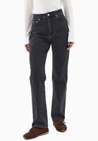 Bayan Gri Straight-Fit Denim Pantolon