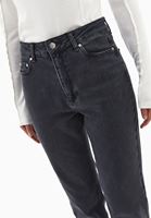 Bayan Gri Straight-Fit Denim Pantolon