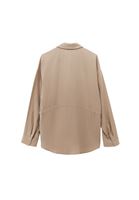 Bayan Bej Modal Bağcıklı Oversize Gömlek