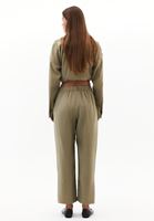 Bayan Yeşil Modal Straight-Fit Pantolon