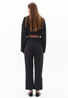 Bayan Siyah Modal Straight-Fit Pantolon