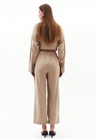 Bayan Bej Modal Straight-Fit Pantolon