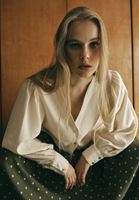 Bayan Krem Modal Balon Kollu Gömlek