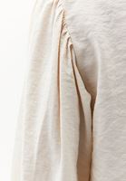 Bayan Krem Modal Balon Kollu Gömlek