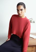 Bayan Kırmızı Modal Crop Sweatshirt