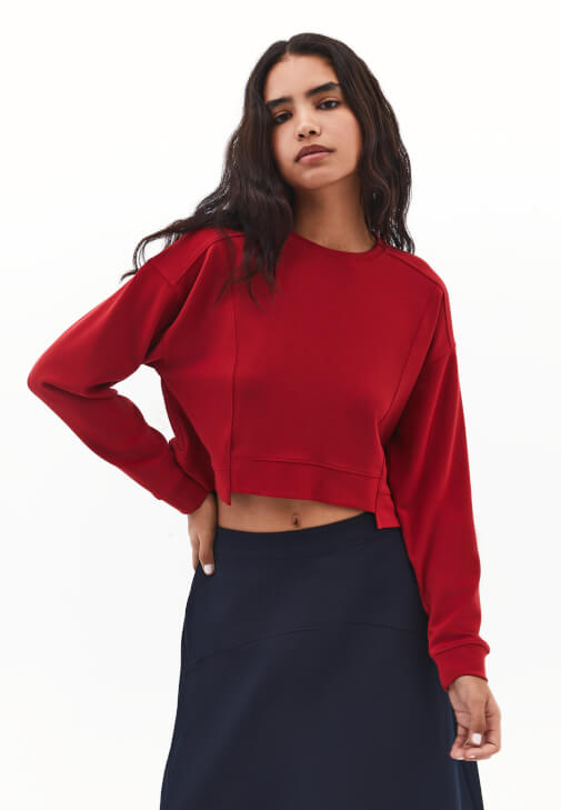Modal Sweatshirt ve Midi Etek Kombini