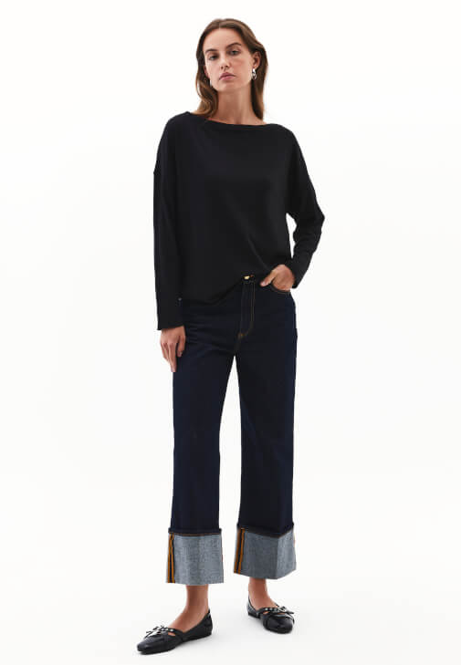 Modal Kazak ve Straight-Fit Pantolon Kombini