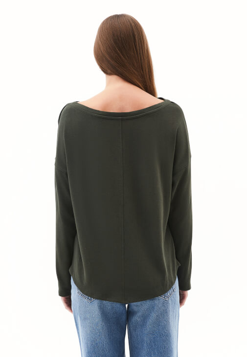 Modal Kazak ve Yüksek Bel Denim Kombini