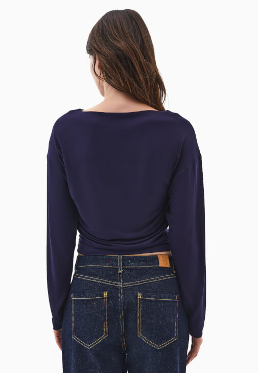 Büzgülü Modal Tişört ve Pantolon Kombini