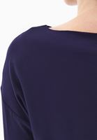 Bayan Lacivert Modal Büzgü Detaylı Tişört