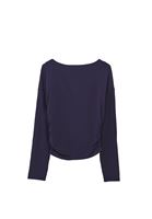 Bayan Lacivert Modal Büzgü Detaylı Tişört