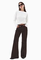 Bayan Krem Modal Büzgü Detaylı Tişört