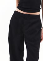 Bayan Siyah  Orta Bel Wide-Leg Pantolon ( TENCEL™ )