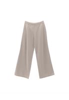 Bayan Bej Orta Bel Wide-Leg Pantolon ( TENCEL™ ) 