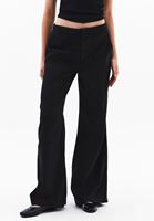 Bayan Siyah Orta Bel Wide-Leg Pantolon ( TENCEL™ ) 