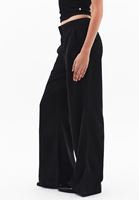 Bayan Siyah Orta Bel Wide-Leg Pantolon ( TENCEL™ ) 