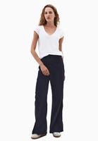 Bayan Lacivert Orta Bel Wide-Leg Pantolon ( TENCEL™ ) 