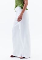 Bayan Beyaz Orta Bel Wide-Leg Pantolon ( TENCEL™ ) 