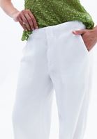 Bayan Beyaz Orta Bel Wide-Leg Pantolon ( TENCEL™ ) 