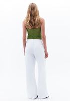 Bayan Beyaz Orta Bel Wide-Leg Pantolon ( TENCEL™ ) 