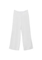 Bayan Beyaz Orta Bel Wide-Leg Pantolon ( TENCEL™ ) 