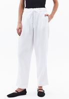 Bayan Beyaz Ultra Yüksek Bel Baggy-Fit Pantolon ( TENCEL™ )