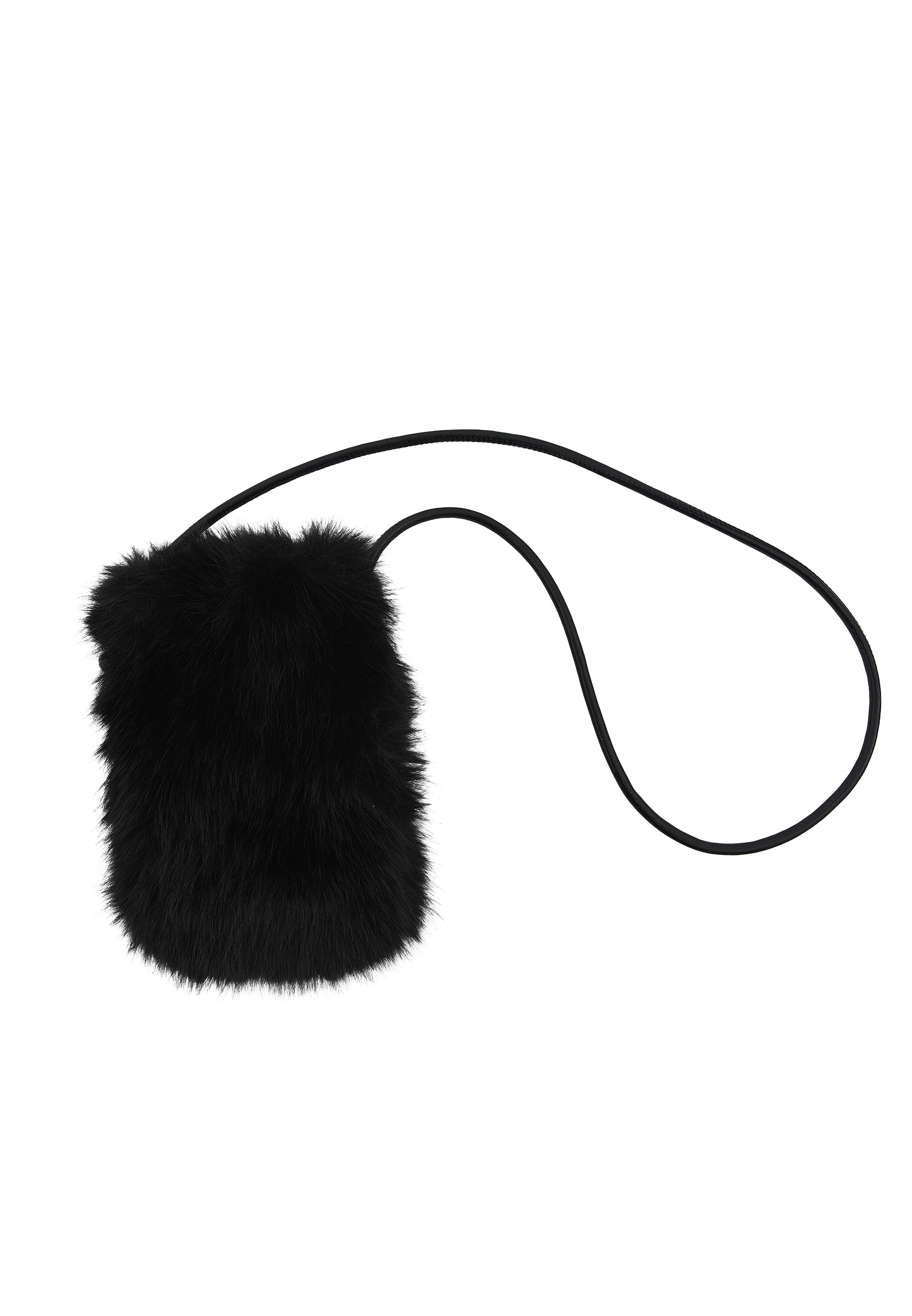 Siyah Askılı Peluş Çanta
