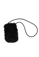 Bayan Siyah Askılı Peluş Çanta