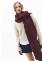 Bayan Bordo Yumuşak Dokulu Şal