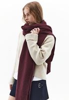 Bayan Bordo Yumuşak Dokulu Şal