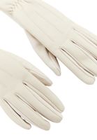 Bayan Krem Vegan Deri Detaylı Eldiven