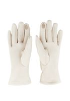 Bayan Krem Vegan Deri Detaylı Eldiven