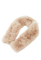 Bayan Krem Vegan Kürk Yaka